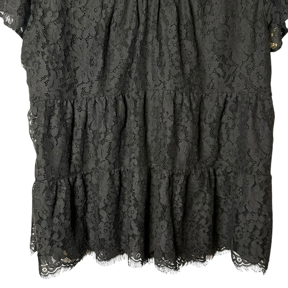 Torrid Black Lace Babydoll Blouse Flutter Sleeve Romantic Goth Boho 1X 18645702 - Picture 10 of 14
